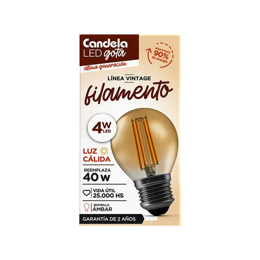 Led Gota Filamento 4W.