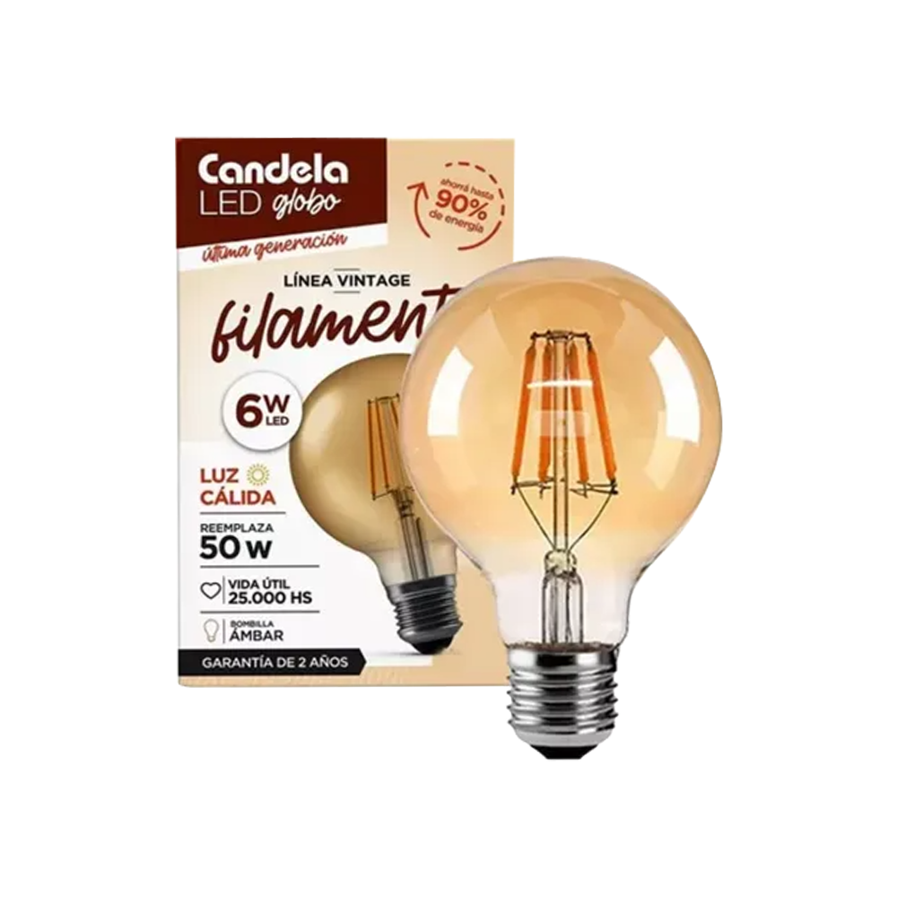 Led Filamento Globo 6W.