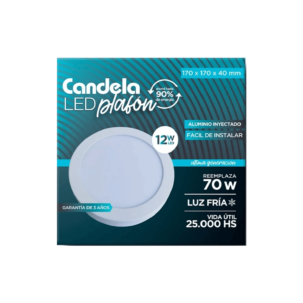 Led Plafon redondo base 12W Frio (B/20)