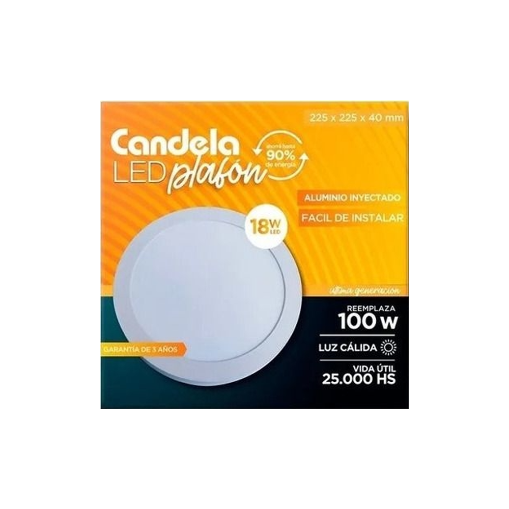 Led Plafon redondo base 18W Cálido (B/20)