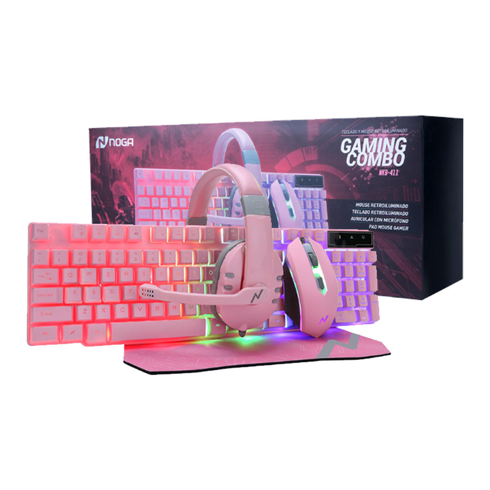 Combo Gamer 4 en 1 - Mouse, Teclado, Pad y Auriculares.